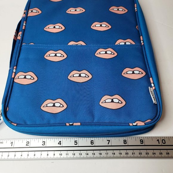 YOOBI Blue Lips Laptop Chromebook Case Multiple Compartment  Document Organizer - Picture 6 of 7